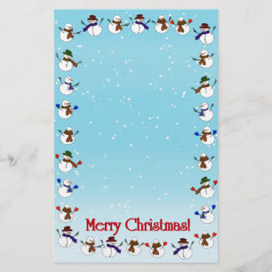 Lots of Christmas Snowmen Stationery