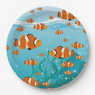 Lots of Clown Fish Paper Plate
