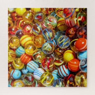 Lots of Colorful Glass Marbles Design Jigsaw Puzzle