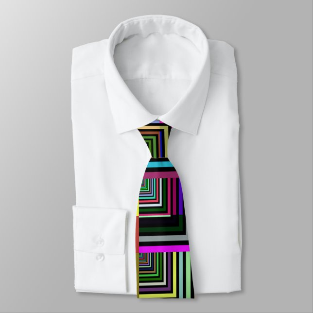 Lots of Colors Large Angle Men's Tie (Tied)