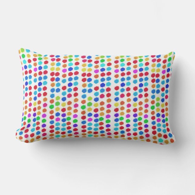   lots of colour bright painted dots pattern  lumbar cushion (Front)