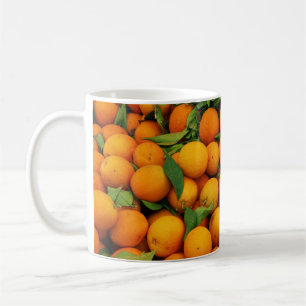 Lots of Colourful Oranges with Green Leaves Coffee Mug