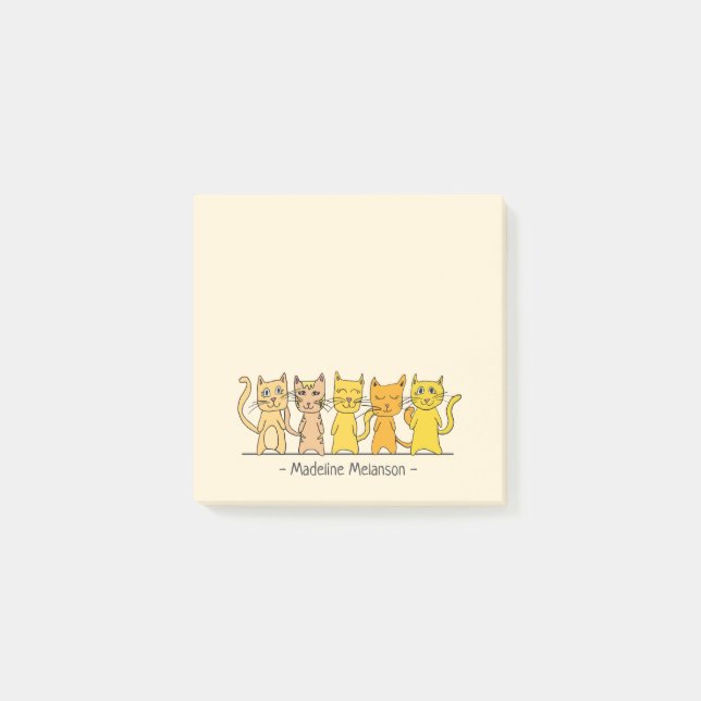 Lots of Cute Cats Personalised Post-it Notes (Front)