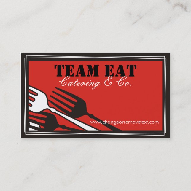 Lots of dinner dining forks cooking catering bu... business card (Front)