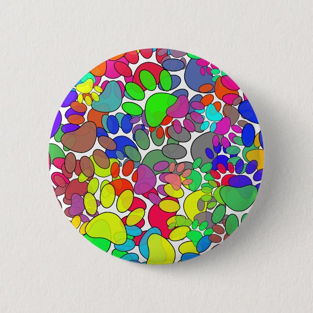 Lots Of Dog Paw Prints All Over 6 Cm Round Badge (Front)