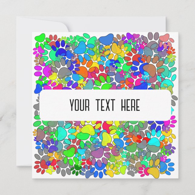 Lots Of Dog Paw Prints All Over Card (Front)