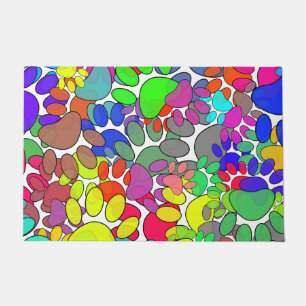 Lots Of Dog Paw Prints All Over Doormat