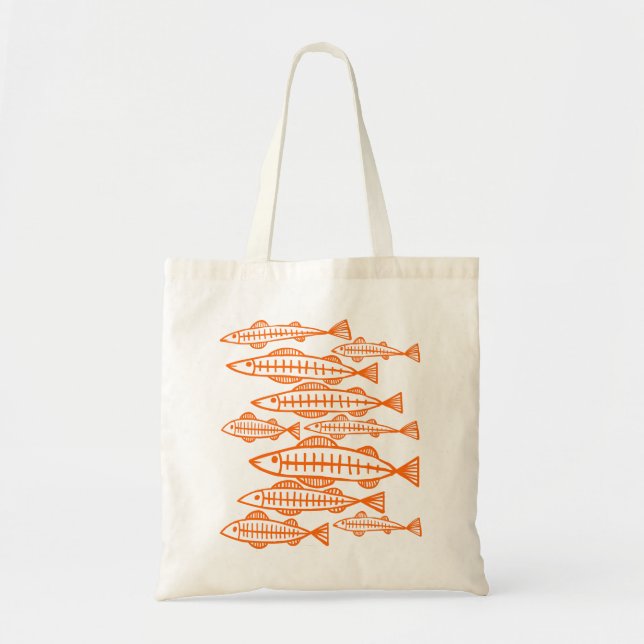Lots of Fish - Orange Tote Bag (Front)