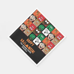 Lots of Fun Scary Halloween Faces Napkin