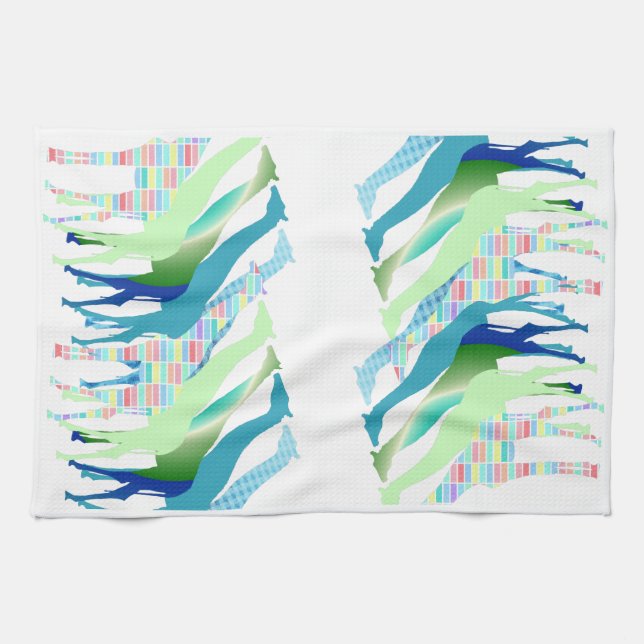 Lots of Giraffes Design 1 Tea Towel (Horizontal)