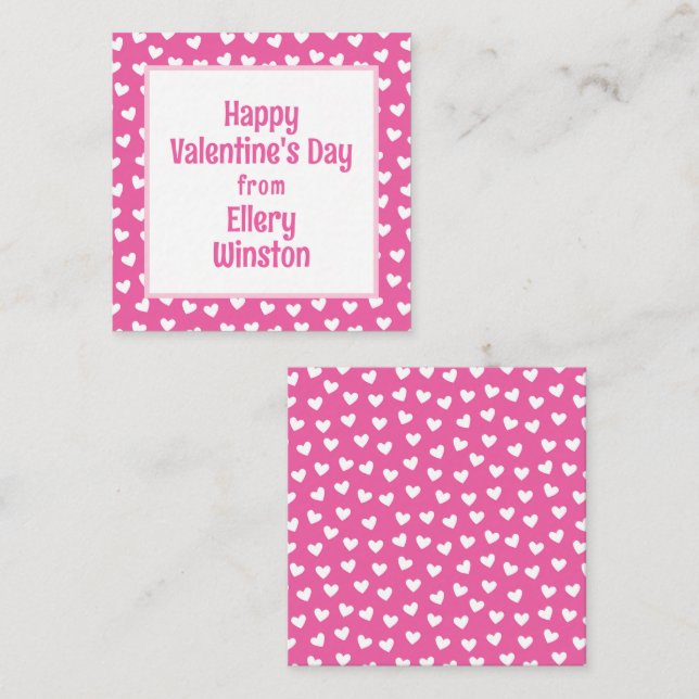 Lots of Hearts Classroom Valentine's Day Cards (Front/Back)