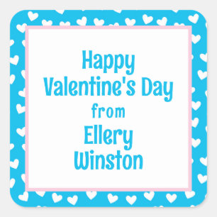 Lots of Hearts Classroom Valentine's Day Square Sticker