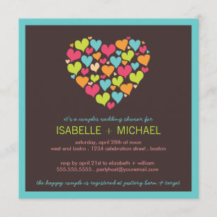 Lots of Hearts Couples Wedding Shower Invitation