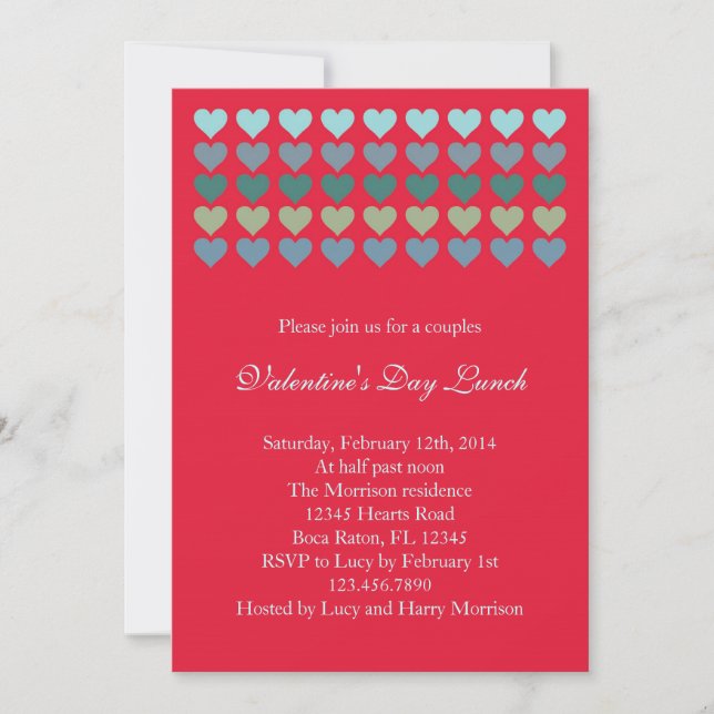 Lots of Hearts Valentine's Day Invitation (Front)
