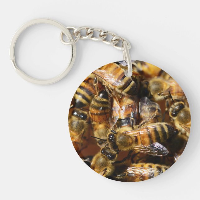 Lots of Honey Bees Key Ring (Front)