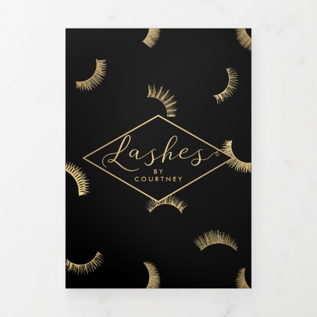 Lots of Lashes Lash Salon Black/Gold Brochure (Cover)