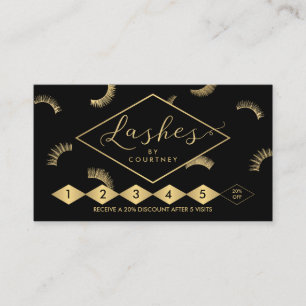 Lots of Lashes Lash Salon Black/Gold Loyalty Card