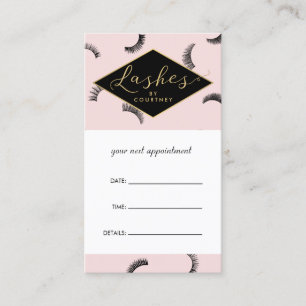 Lots of Lashes Lash Salon Pink/Black Appointment Card