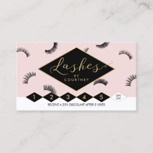 Lots of Lashes Lash Salon Pink/Black/Gold Loyalty Card