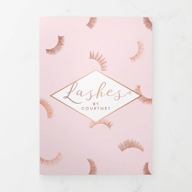 Lots of Lashes Lash Salon Pink/Rose Gold Brochure (Cover)