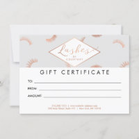 Lots of Lashes Pattern Grey/Rose Gold Gift Card
