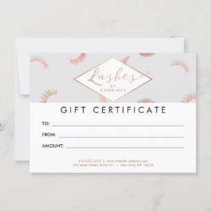 Lots of Lashes Pattern Grey/Rose Gold Gift Card
