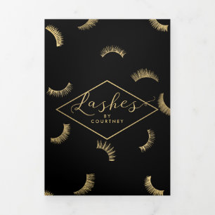Lots of Lashes Pattern Lash Salon Black Brochure