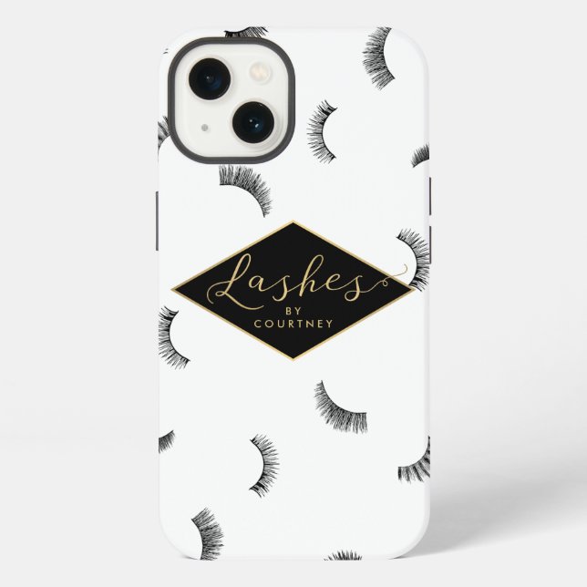 Lots of Lashes Pattern Lash Salon Personalised iPhone Case (Back)