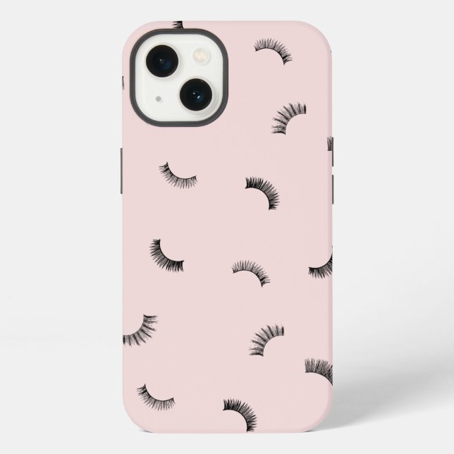 Lots of Lashes Pattern Pink/Black iPhone Case (Back)