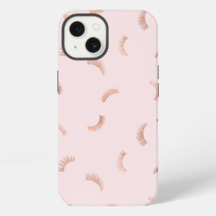 Lots of Lashes Pattern Pink/Rose Gold iPhone 13 Case