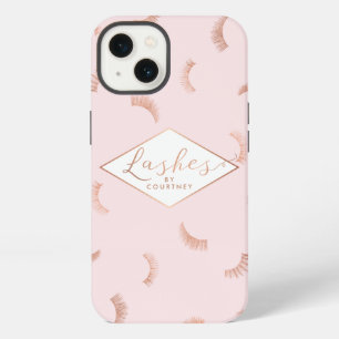 Lots of Lashes Pattern Pink/Rose Gold Personalised iPhone 13 Case