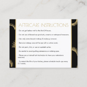 Lots of Lashes Salon Black/Gold Aftercare Card