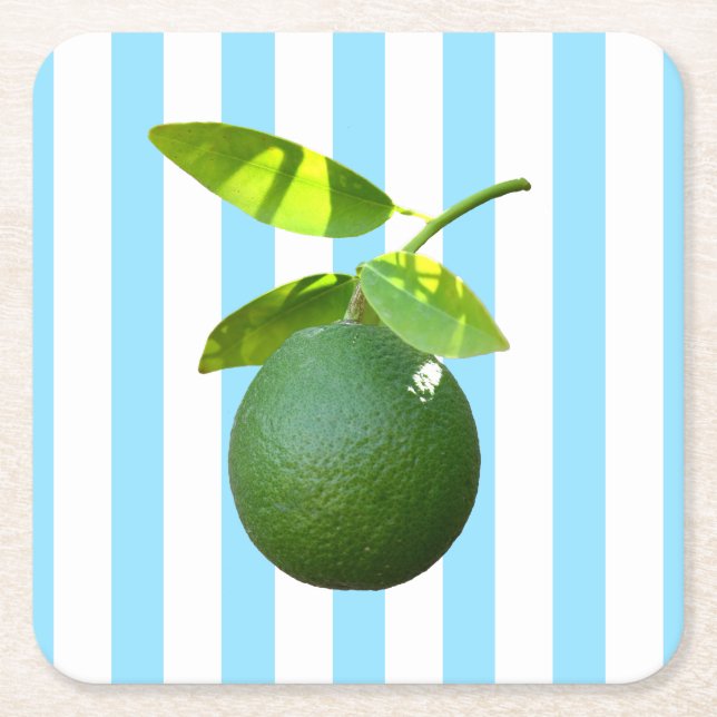 Lots of Lime Square Paper Coaster (Front)