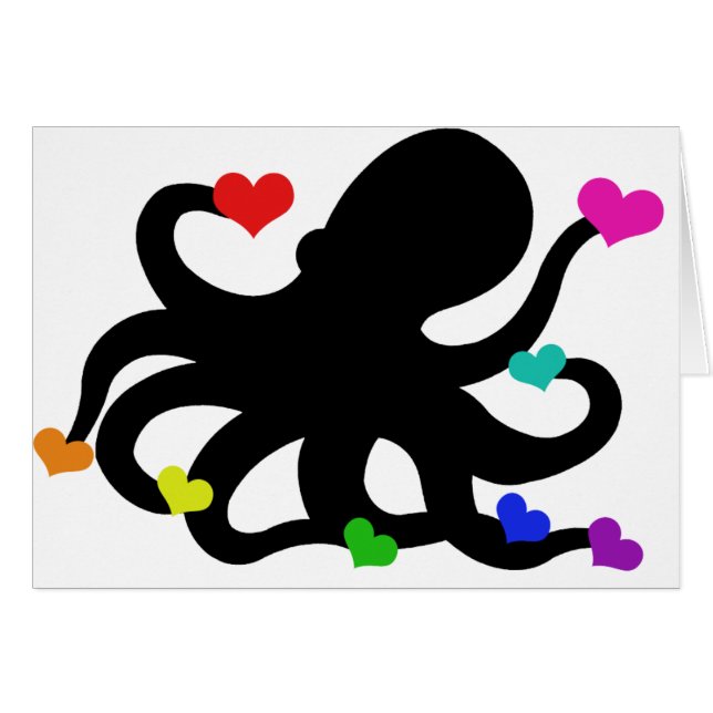 Lots of Love Hearts Octopus Art Design (Front Horizontal)