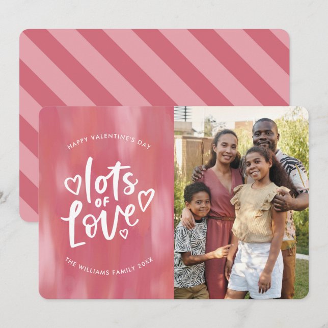 Lots of Love Valentine's Day Family Photo Thank You Card (Front/Back)