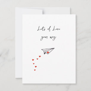 ‘Lots of Love your way’ Paper Plane Card