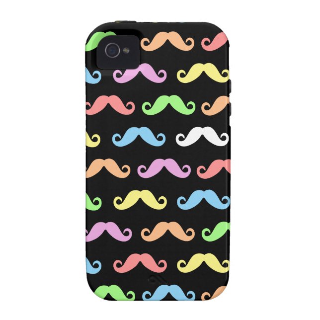 Lots of Moustaches (black) Iphone Case-Mate Case (Back)