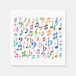 Lots of Musical Notes and Symbols Napkin