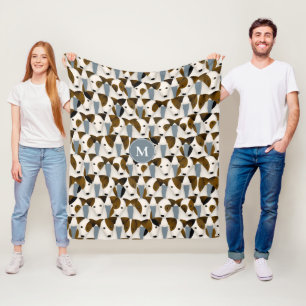 Lots of Parson Jack Russell Terriers dogs pattern Fleece Blanket