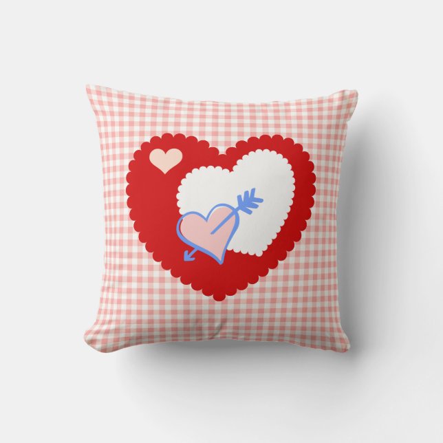 Lots of Pretty Hearts Valentine Throw Pillow (Front)