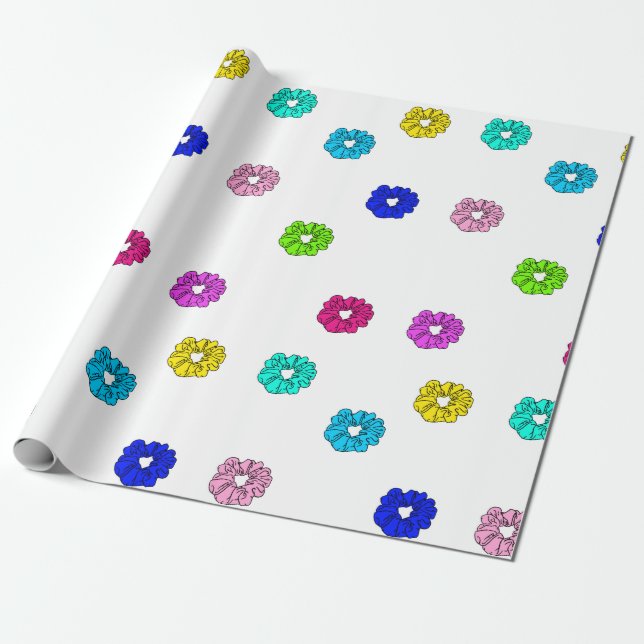 Lots of Scrunchies VSCO Girl Wrapping Paper (Unrolled)