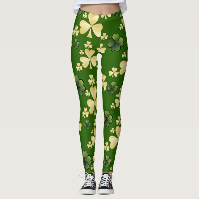 Lots of Shamrocks/ -Be Irish for a Day Leggings (Front)