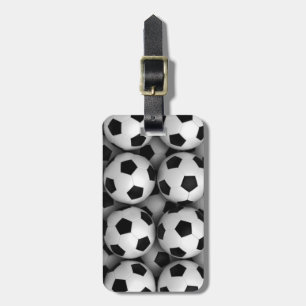 lots of soccer balls luggage tag