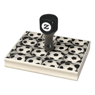 lots of soccer balls rubber stamp
