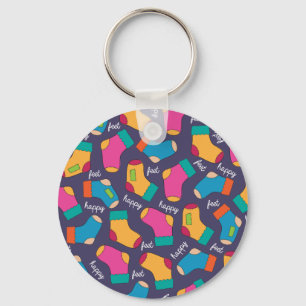 Lots Of Socks Happy Feet Keychain