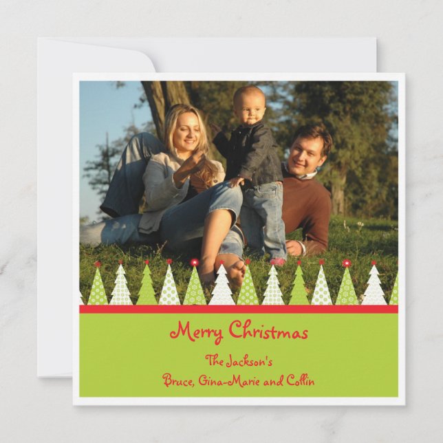 Lots Of Trees Square Holiday Card (Front)