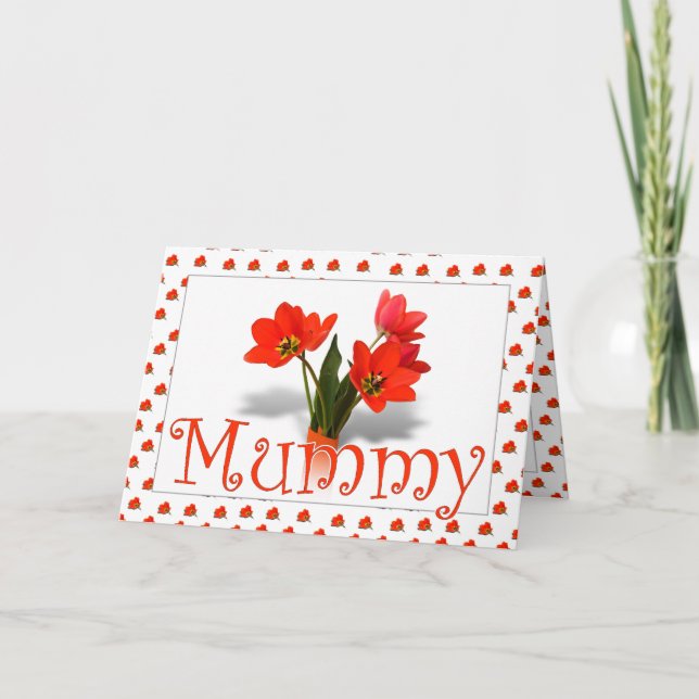 Lots of Tulips for Mum on Mothering Sunday Card (Front)