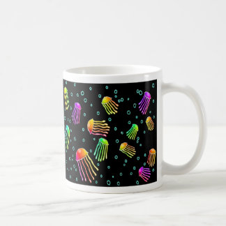 Lots of Vibrant Jellyfish - Neon Night Coffee Mug