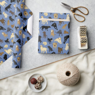 Lotsa Labs on denim blue roll of Wrapping Paper