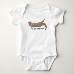 Lotta Fun Cute Pun Otter Baby Bodysuit